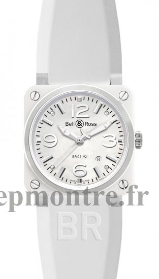 Réplique Bell & Ross Aviation BR 03-92 blanc Ceramic Montre - Cliquez sur l'image pour la fermer