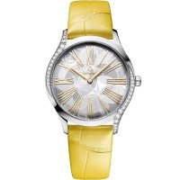 Omega De Ville Tresor 36 Acier Inoxydable Argent Frangipani Alligator 428.18.36.60.02.002