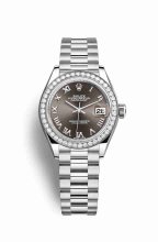 Réplique montre Rolex Datejust 28 279136RBR Gris fonce Cadran m279136rbr-0010