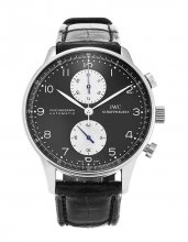 IWC Portugieser Chrono Automatique Acier Noir Homme IW371404 Réplique Montre