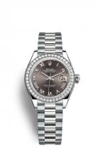 Replique Rolex Dame-Datejust 18 ct Blanc Or 28mm M279139RBR-0010
