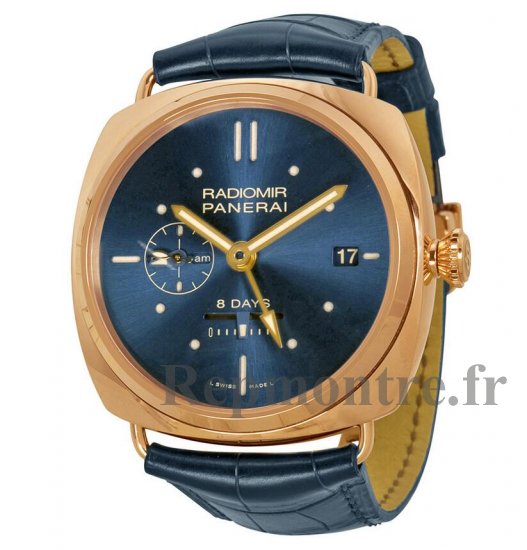 Réplique Panerai Radiomir 8 Days GMT Oro Rosso Mecanique Bleu Cadran PAM00538 - Cliquez sur l'image pour la fermer