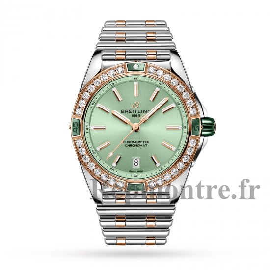 Breitling Super Chronomat Automatique 38 Vert Acier inoxydable et or rose 18 carats Replique montre U17356531L1U1 - Cliquez sur l'image pour la fermer