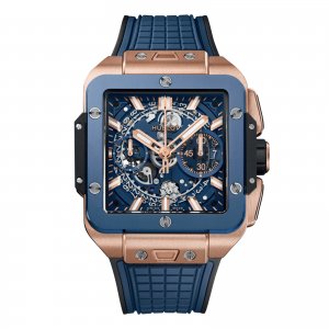 Hublot Square Bang Unico King Or Bleu Ceramique 42 mm Replique montre pour homme 821.OL.5180.RX