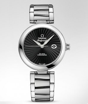 Réplique Omega De Ville Damesmatic Automatique Noir Dial Steel Montre 425.30.34.20.01.001