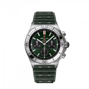Breitling Chronomat B01 42 Acier inoxydable Caoutchouc vert AB0134101L2S1  Breitling Chronomat B01 42 Acier inoxydable Caoutchouc vert AB0134101L2S1