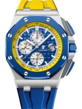 Replique Audemars Piguet Royal Oak Offshore Chronographe Automatique "Drapeau Ukraine" Acier inoxydable Bleue/Jaune Cadran 26400SO.OO.A057CA.01