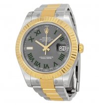 Réplique Rolex Datejust II Gris Roman Cadran 18kt Or Jaune Lunette Deux Tons Oyster Bracelet 116333GYRO