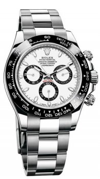 Rolex Cosmograph Daytona blanc Dial 116500 Montre Oyster en acier inoxydable