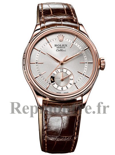 Réplique Rolex Cellini Dual Time EveOr rose Silver Guilloche Dial Montre 50525 - Cliquez sur l'image pour la fermer