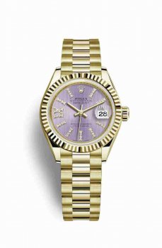 Réplique montre Rolex Datejust 28 jaune 18 ct 279178 Set de lilas Cadran m279178-0011