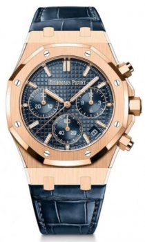 Copie de Audemars Piguet Royal Oak Chronographe Automatique Ou Rose 41mm Cadran Bleue 26240OR.OO.D315CR.01