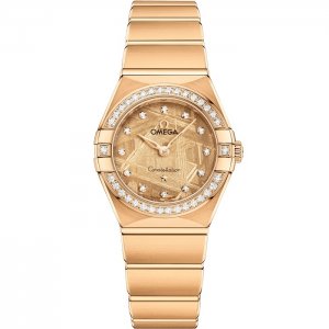 Omega Constellation Manhattan 28 Quartz Or jaune Diamant Moonshine Meteorite 131.55.25.60.99.003