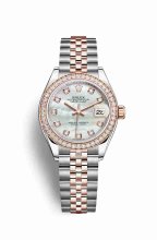 Réplique montre Rolex Datejust 28 Everose Roles 18 ct Everose 279381RBR m279381rbr-0013