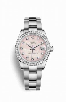 Réplique montre Rolex Datejust 31 blanc Roles blanc 178384 Rose serti de nacre Cadran m178384-0061