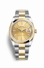 Réplique montre Rolex Datejust 36 Jaune Roles jaune 18 ct 126203 m126203-0016