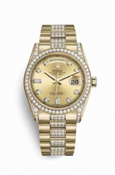 Réplique montre Rolex Day-Date 36 jaune 18 ct en semble de cosses 118388 m118388-0013