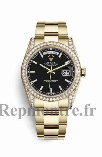 Réplique montre Rolex Day-Date 36 cosses en jaune de 118388 Noir Cadran m118388-0190 - Cliquez sur l'image pour la fermer
