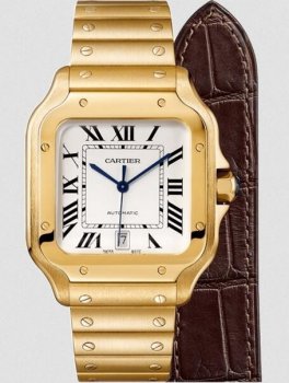 Cartier Santos de Cartier 35,1 mm cadran en or jaune argent WGSA0030