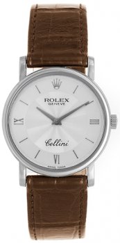 Rolex Cellini Wo 32mm 18k blanc or Manual Wind Luxe Réplique Montre 5115/9