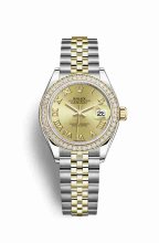 Réplique montre Rolex Datejust 28 Jaune Roles jaune 18 ct 279383RBR m279383rbr-0009