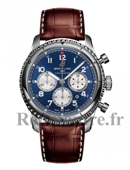 Replique Breitling Aviator 8 B01 Chronograph 43 Cadran bleu Brown Leather Strap Men's AB0119131C1P2 - Cliquez sur l'image pour la fermer