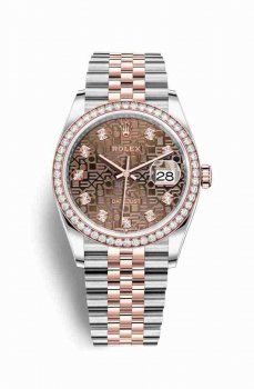Réplique montre Rolex Datejust 36 Everose Roles 18 ct Everose 126281RBR m126281rbr-0013