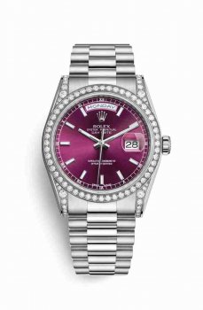 Réplique montre Rolex Day-Date 36 cosses en blanc de 118389 Cherry Cadran m118389-0106