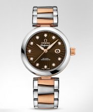 Réplique Omega DeVille Damesmatic marron Dial Two Tone Montre 425.20.34.20.63.001