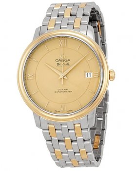 Réplique Omega DeVille Prestige Acier et Jaune Or 424.20.37.20.08.001