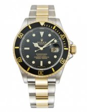 Réplique Rolex Submariner Noir Indice glace Cadran Oyster Bracelet Deux Tons 16613BK