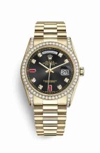 Réplique montre Rolex Day-Date 36 jaune 18 ct en semble de cosses 118388 m118388-0124