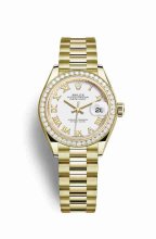 Réplique montre Rolex Datejust 28 jaune 18 ct 279138RBR m279138rbr-0031