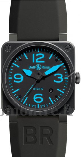 Réplique Bell & Ross Aviation 42MM Hommes Montre BR 03-92 Carbon bleue - Cliquez sur l'image pour la fermer