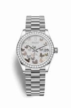 Réplique montre Rolex Datejust 31 blanc 278289RBR de nacre papillon Cadran m278289rbr-0008
