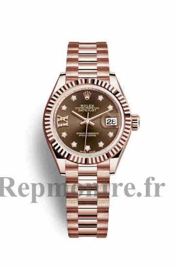 Réplique montre Rolex Datejust 28 Everose 279175 Set chocolat Cadran m279175-0002 - Cliquez sur l'image pour la fermer