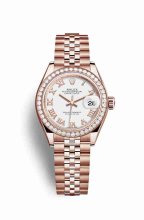Réplique montre Rolex Datejust 28 Everose 279135RBR m279135rbr-0024
