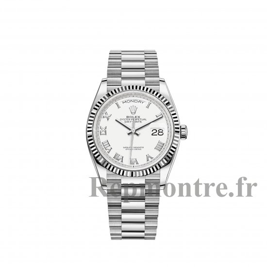 Réplique Rolex Day-Date 36 Bracelet President en or blanc 18 ct a lunette cannelee m128239-0038 - Cliquez sur l'image pour la fermer