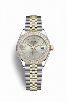 Réplique montre Rolex Datejust 28 Jaune Roles jaune 18 ct 279383RBR m279383rbr-0003