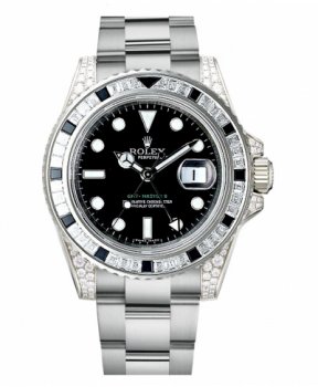 Réplique Rolex GMT Master II Or Blanc Cadran Noir 116759 SANR