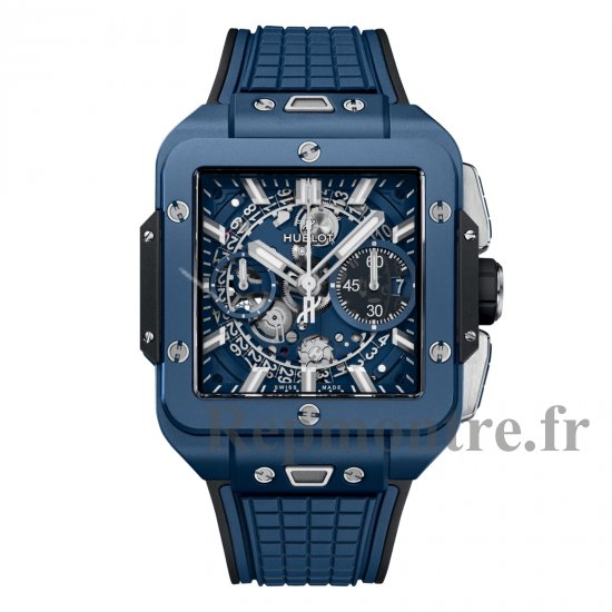 Hublot Square Bang Unico Bleu Ceramique 42 mm Replique montre pour homme 821.EX.5170.RX - Cliquez sur l'image pour la fermer