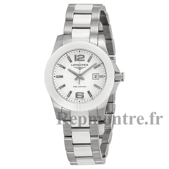 Réplique Longines Conquest blanc Dial blanc Ceramic et Acier inoxydable Montre L3.257.4.16.7 - Cliquez sur l'image pour la fermer