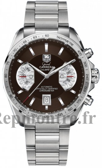 TAG Heuer Grand Carrera Calibre 17 Réplique Acier marron Dial Chronograph CAV511E.BA0902 - Cliquez sur l'image pour la fermer