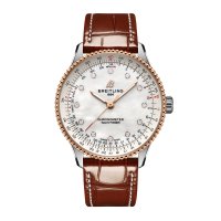 Copie montre Breitling Navitimer 36 mm pour femme Alligator en nacre blanche U17327211A1P1