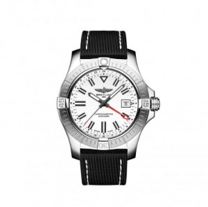 Copie de Breitling Avenger Automatique GMT 43 Acier inoxydable Cadran blanc A32397101A1X2