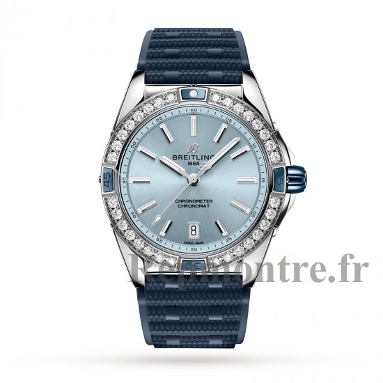 Breitling Super Chronomat Automatique 38 Bracelet en caoutchouc bleu Replique montre A17356531C1S1 - Cliquez sur l'image pour la fermer