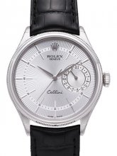 Réplique Rolex Cellini Date Or blanc Silver Guilloche Dial Montre 50519