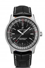 Replique Breitling Navitimer automatique 38 mm Black Dial Black Leather A17325241B1P2