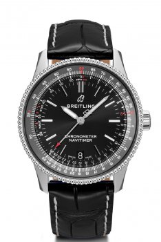 Replique Breitling Navitimer automatique 38 mm Black Dial Black Leather A17325241B1P2