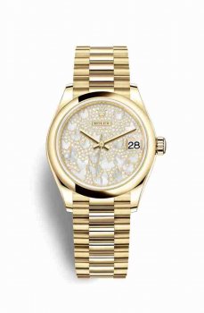 Réplique montre Rolex Datejust 31 jaune 18 ct 278248 Nacre pavee pavee Cadran m278248-0022